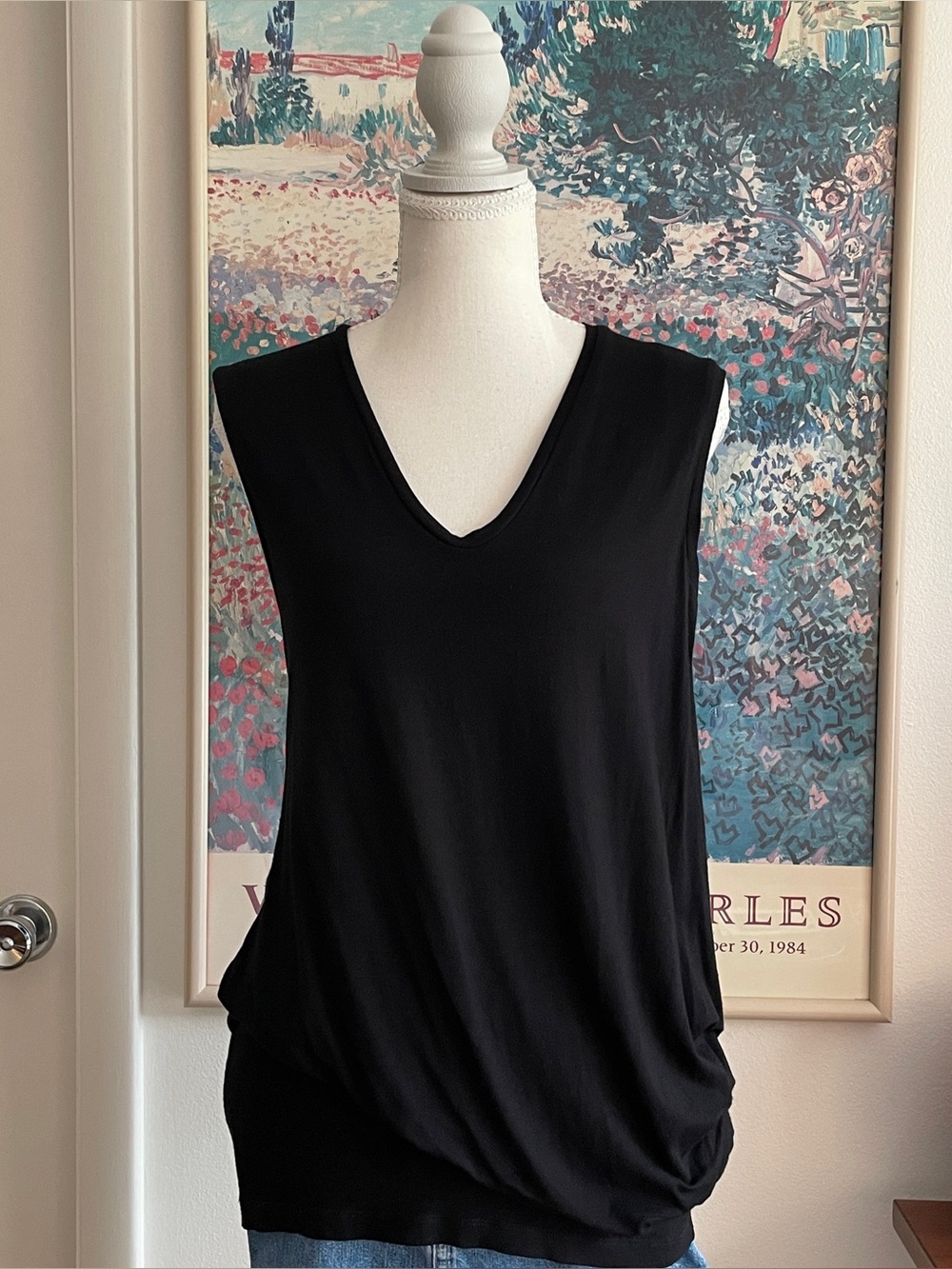 Alexander McQueen Tank Top Womens Small Black V-Neck Minimalist Quiet Luxury